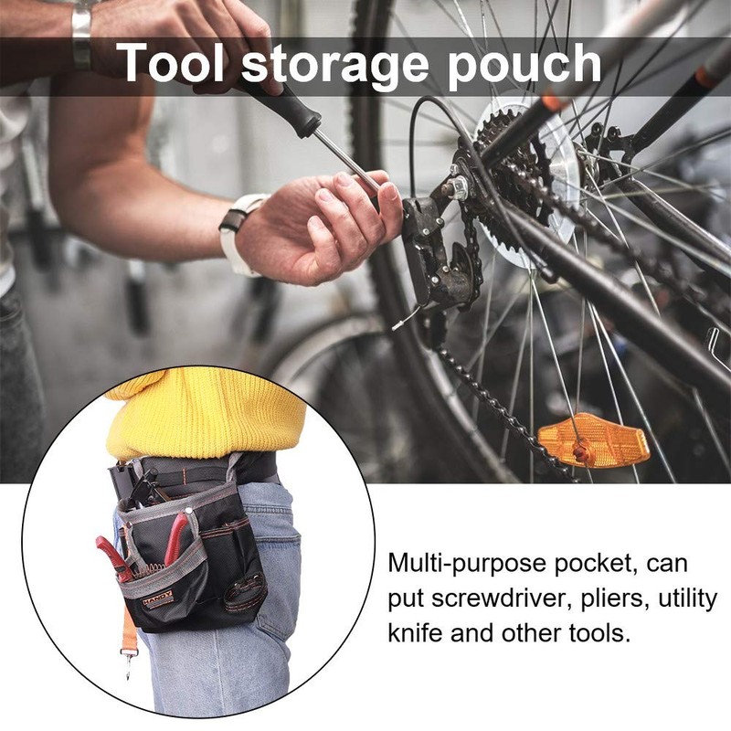 Tool Belt Pouch, Tool Waist Bag Oxford Cloth W/Adjustable Belt