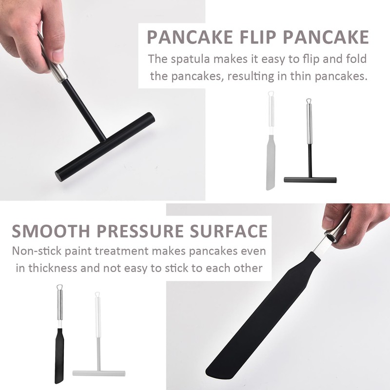 Set of 2 Stainless Steel Pancake Tools Dough Spreader Crepe