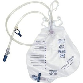 Amsino Amsure Urinary Drainage Bag, 2000mL, Anti-Reflux, Pre-Pierced Needle Free Sampling Port AS322