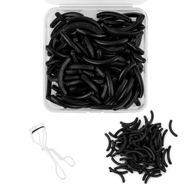 100uds Recambios para Rizador de Pestañas Tweezerman, Almohadillas de Goma Repuesto para Rizador Pestañas un Rizado Mejorado y Mayor Comodidad (Negro)