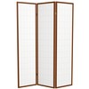 Red Lantern 6 ft. Tall Window Pane Shoji Screen-Walnut-3 Panels