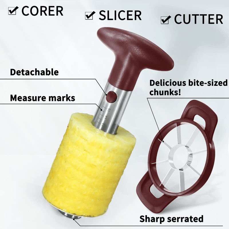 Newness Pineapple Corer and Slicer Tool, Robust Pineapple Core Remover