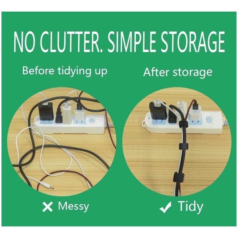 JBWKWELM 50PC Cable Ties Reusable - Cable Straps Multi-Purpose Tie