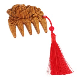 Baluue Wooden Comb for Hair Styling Scalp Massage Wide Tooth Detangling Brush Portable Pocket for Beard Decorative Hair Detangling Wooden Comb