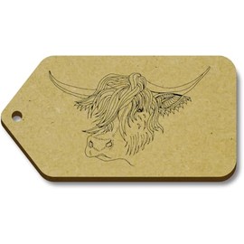 Azeeda 10 x 'Highland Cow' 66mm x 34mm Gift Tags (TG00006066)