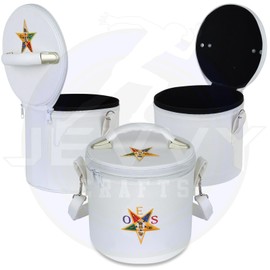JEVVY CRAFTS Masonic OES Crown, Fez Case - Order of Eastern Star White Fez Cap For Freemasons With Strap For Hanging on Shoulder