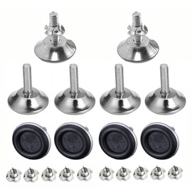 XNJIHWA Pack of 10 Adjusting Screws M8 x 29 x 40 mm Adjustable Foot Height Adjustable Furniture Feet with Drive-in Nuts Metal Plate for Furniture Sofa Table Chair Legs