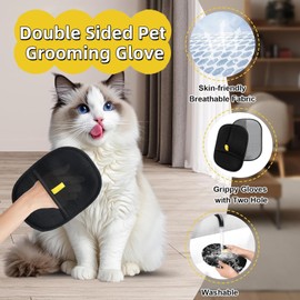 2PCS Reusable Pet Hair Removal Glove, Efficient Grooming Gloves for Pet Hair, Washable Cat & Dog Hair Remover for Couch, Furniture, Clothing, Carpet, Car Seats, Bed Sheet