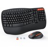 MEETION Wave Ergonomic Keyboard and Mouse Wireless, USB/Bluetooth Wave Ergo