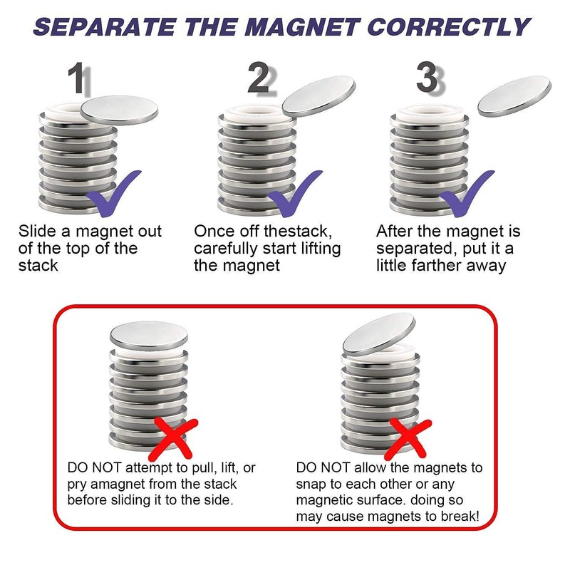 Super Strong Neodymium Disc Magnets with Double-Sided Adhesive, Powerful Permanent