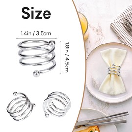 ALXBSONE 12Pcs Napkin Rings, Gold Napkin Rings for Party, Silver Napkin Rings, Napkins Rings Set, Rustic Napkin Rings, Bulk Napkin Rings for Restaurant, Wedding(Silver)