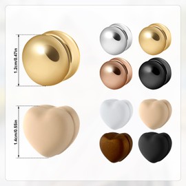 8 pares de imanes de bufanda para la cabeza, sin pines, magnéticos, sin pines, hiyab, imanes, bufanda, cierre magnético, pasadores de seguridad para ropa, hijab, bufanda para la cabeza, bufanda para mujeres (forma de corazón + redonda)