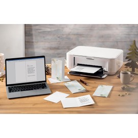 Sigel DS199 Christmas Card Set Christmas Forest Watercolour, DIN Long, 25 Cards with Envelopes, Ideal for Printing, Made from Sustainable Paper