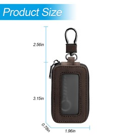 BESULEN Car Key Fob Case, Suede Leather Vehicle Smart Remote Keyring Cover with Zipper & Metal Hook, Anti-Scratch Automotive Keychain Protector, Universal Auto Accessories (Coffee)