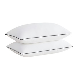 Acanva Cooling Bed Pillows for Sleeping, Luxury Hotel Quality 3D Microfiber Filling with Breathable Cover for Side Back and Stomach Sleepers, Reduces Neck Pain, King (Pack of 2), Black 2 Count