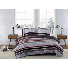LONDON FOG Warren Stripe King 3-Piece Quilt Set