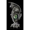 Dragon Figure with Eye in Emerald Green, 17.5 cm, Silver