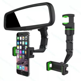 Unbranded 360° Car Rearview Mirror Rotation Adjustable Phone Holder Mount Multifunction