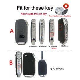 ontto Key Case with Key Fob Fits Kia Ceed Soul Forte Telluride K5 Seltos Niro Sportage NQ5 Sorento Optima Car Key Case Metal Protective Key Cover 3 Buttons A Black