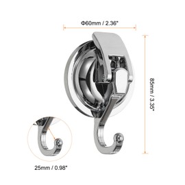 HARFINGTON Suction Cups Hooks Powerful Vacuum Multi-Purpose Suction Shower Hooks Removable Reusable Waterproof Wreath Cup Hook for Bathroom Kitchen Restroom, Silver