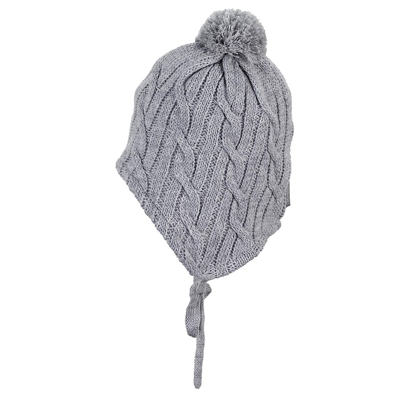 Sterntaler Knitted Hat with Bobble (Strickmütze) - Grey (Silver Mel.