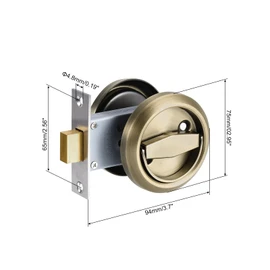 PATIKIL 4.8mm Round Recessed Pull Handle Knob, Recessed Pulls Hidden Concealed Handle Knob with Screws for Sliding Door Drawer, Bronze