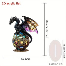 A fascinating coloured glass dragon statue with a Gothic fantasy design on a globe, ideal for your home.