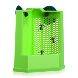 Gecko Tank Accessories, Bearded Dragon Feeder Cricket Keeper with 2 Suction Cups, Wall Mounted Reptile Tank Accessories for Lizard, Iguana, Gecko, Frog Hunting, Small Size(Green)