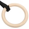 1 Pair Wooden Gymnastic Rings with Adjustable Buckle Straps 330lbs