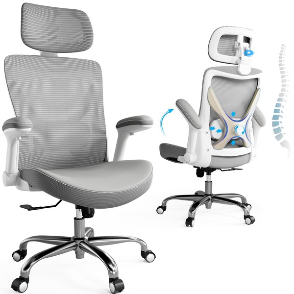 Ergalithic Office Home Ergonomic Desk Chair-Computer X-Shaped Chair Mesh PU