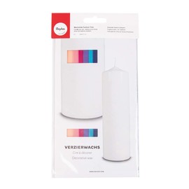 Rayher 3102500 Verzierwachs, Fashion-Töne, Set 6 Verzierwachsplatten, Farben sortiert, je 20 x 6,5 cm, Wachs zum Kerzen verzieren, Kerzenwachs, Wachsfolie