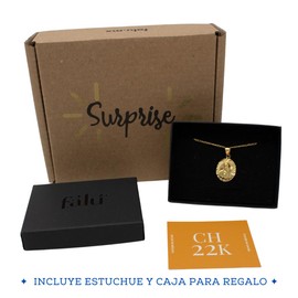 Collar con medalla de la Virgen de Guadalupe Chapa de Oro de 22K Regalo para Mamá Regalo Pareja