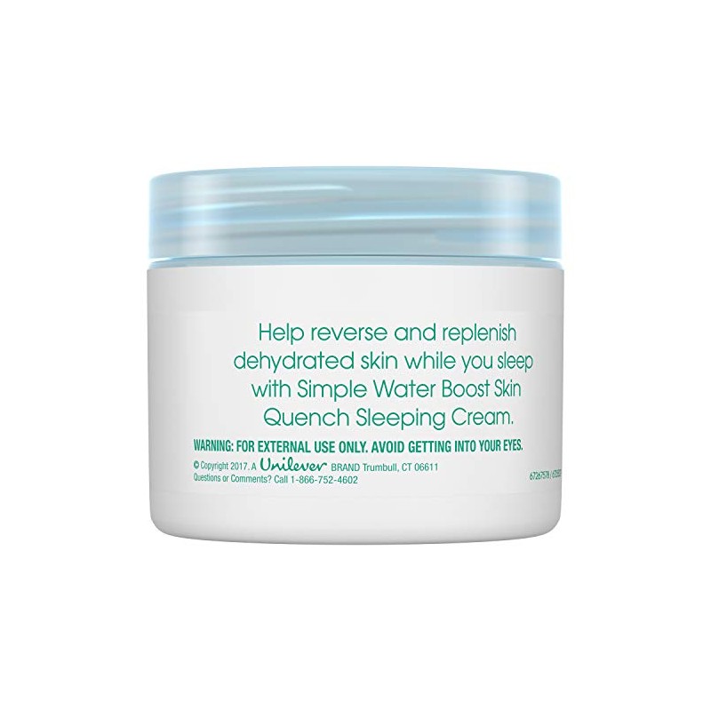 Simple - Crema para dormir Water Boost Skin Quench, 1.7