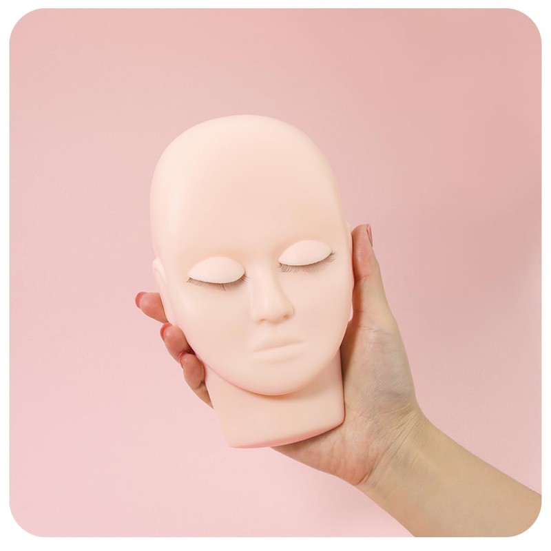 ANNAFRIS Eyelashes Extension Mannequin Head Replaced Eyelids Mannequin Head Practice