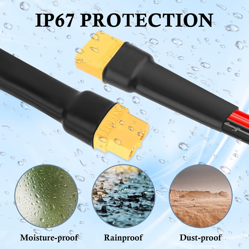 MOOKEERF XT60 Extension Cable 10AWG 35FT With Male to Female