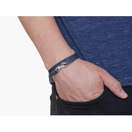 Storm Zig Zag & Silver Carabiner Climbing Bracelet, Made from Stainless Steel and Paracord, Adjustable, Handmade in The UK