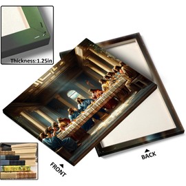 ART Jesus Last Supper Canvas Wall Decor, Bible Story Christian Jesus and Twelve Apostles Painting Picture Christian Wall Religious Print Artwork for Office Church bedroom Home Decor 16x20inch