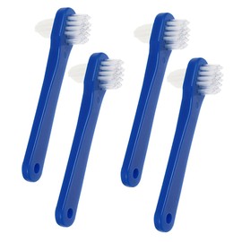 Healeved 4 Pcs Dual Heads Denture Brush Denture Brush for Cleaning Double Heads Denture Brush Small Denture Cleaning Brush Dual Heads Denture Toothbrushes Small Denture Brush