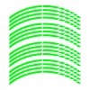 Fluorescent Wheel Rim Stickers Complete Set with Stripes for Front