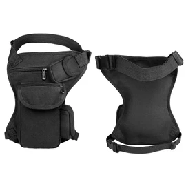 Drop Leg Bag Thigh Pouch - Canvas Motorcycle Military Tactical Outdoor Bike Riding Cycling Travel Fishing Camping Casual Daypack Waist Fanny Pack Hip Purse for Women Men, Black, Large