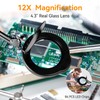 12XMagnifying Glass with Light and Stand|Magnifying Lamp with 3-Section Swing
