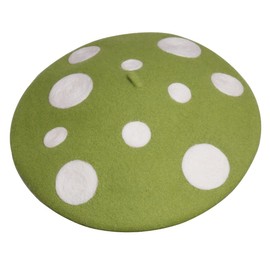 Mushroom Beret Women's Cute Lolita Kawaii Plant Cosplay Cap Vintage Painter Hat Sweet Girl Decor (Green)