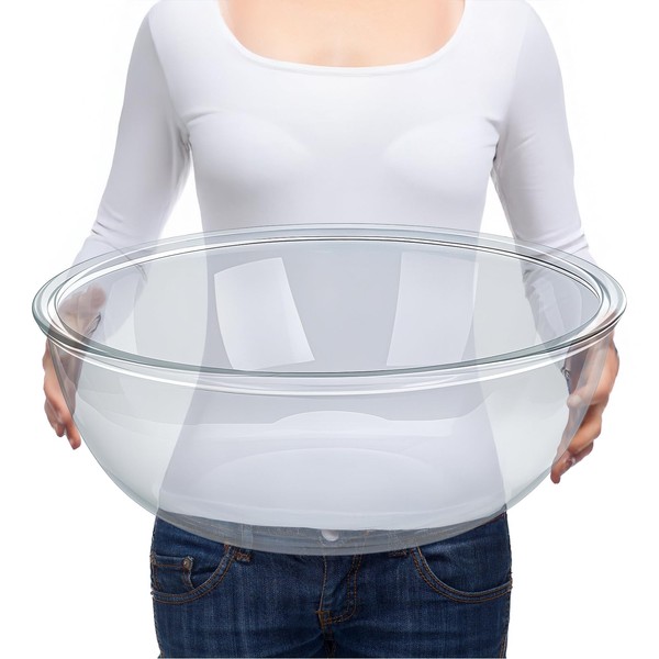 MUUBOOX 6.3 Qt Large High-Borosilicate Glass Mixing Bowl,12.3" Clear Glass