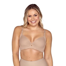 Leonisa Back Smoothing Bra Full Coverage Underwire Support - Minimizer Bras for Women Beige