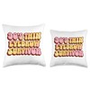 90's Thin Eyebrow Survivor Fashion Trend Millennial Gen Throw Pillow