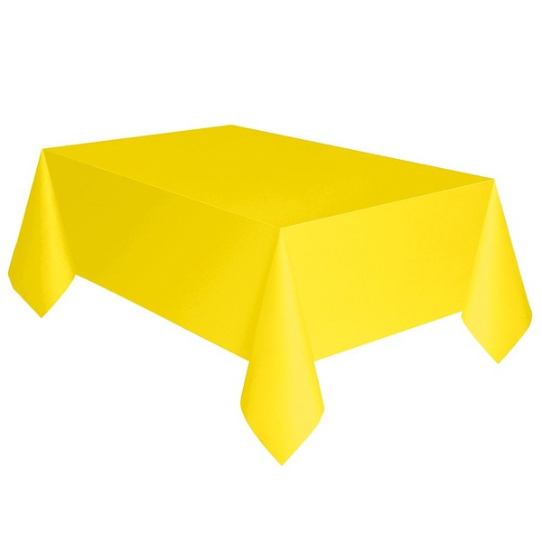 Unique 99153 Yellow Plastic Party Tablecloth, 54" x 108", 1Ct