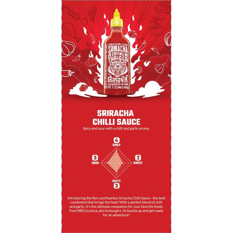 Crying Thaiger 17oz Sriracha Chili Sauce - Classic Thai Hot