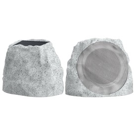 Nillum Rock Speaker Solar Powered & USB-C Rechargeable, Wireless Outdoor Speaker with Bluetooth 5.0, LED Disco Light, TWS Outdoor Speakers, Waterproof for All Seasons for Garden, Patio (2-Pcs, Grey)