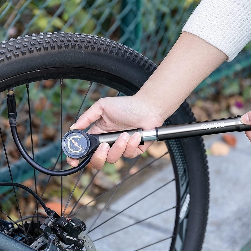 CXWXC Bicycle Pump 120 PSI Mini Bicycle Pump with Pressure