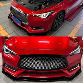 MUTUSAISI Front Bumper Lip Spoiler Splitter Fit for Infiniti Q60 Red Sport/Luxe/Pure/ 2017-2022 Accessories Gloss Black